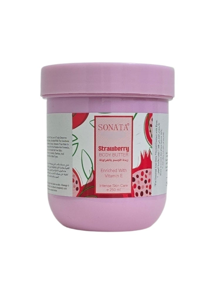 Sonata Strawberry Body Butter Enriched With Vitamin E 250Ml - Image 1